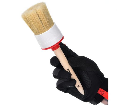 Круглая кисть Петрович натуральная щетина, деревянная ручка, диаметр 60 мм 4100000179 – изображение 4