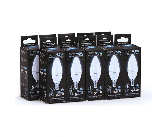 Лампа Gauss LED Свеча E14 9.5W 950lm 4100К 103101210 – изображение 7