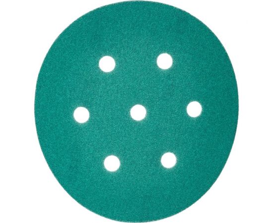 Круг шлифовальный на липучке - зелёный 125 мм, 5 шт, P180 FASTER TOOLS 8542 