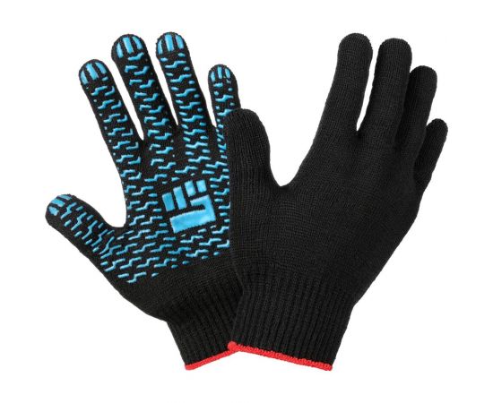 Плотные трикотажные перчатки Фабрика перчаток, с ПВХ, 10 класс, 6 нитей, черные, р.L 6-10-ПЛ-ЧЕР-(L) 