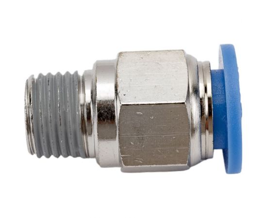 Фитинг цанговый прямой с наружной резьбой 1/4M для трубки диаметром 10 мм SHPI PC 10-R02 