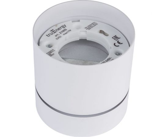 Накладной поворотный светильник truEnergy gx53 d82xh80мм ip20 белый/алюминий 21005 