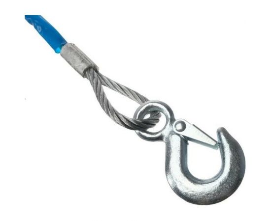 Буксировочный металлический трос TORSO в ПВХ оплётке, 4м, 7 тонн, 2 крюка 1044905 – изображение 2