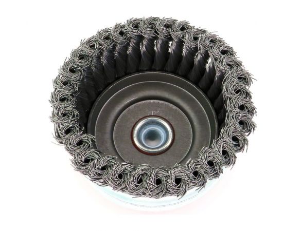 Щетка чашечная усиленная жгутовая 120 мм, М14, с кольцом для ушм, проволока сталь 0.5 мм SIT 0278 – изображение 2