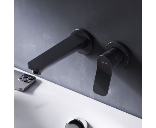 Смеситель для умывальника AM.PM X-Joy монтируемый в стену, чёрный F85A72622 – изображение 2