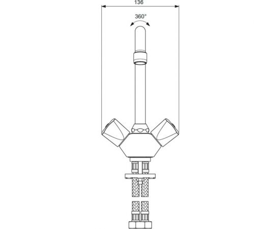 Смеситель для умывальника VIDIMA Практик двуручковый BA227AA – изображение 3