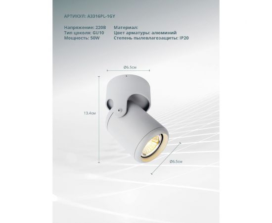 Потолочный светильник Arte Lamp A3316PL-1GY – изображение 3