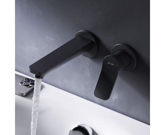 Смеситель для умывальника AM.PM X-Joy монтируемый в стену, чёрный F85A72622 – изображение 3
