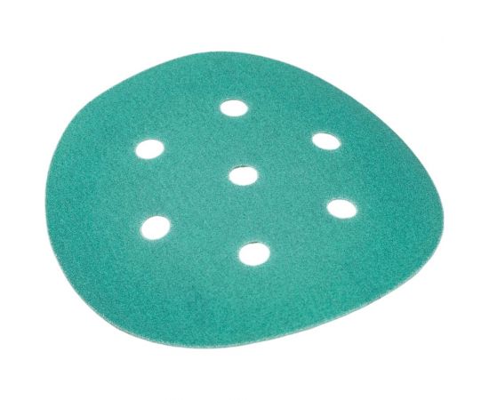 Круг шлифовальный на липучке - зелёный 125 мм, 5 шт, P180 FASTER TOOLS 8542 – изображение 3