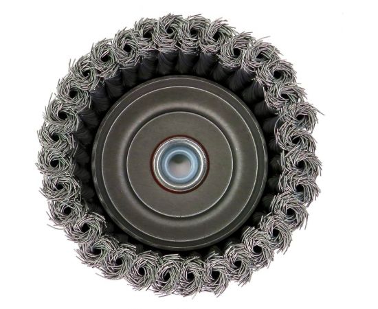 Щетка чашечная усиленная жгутовая 120 мм, М14, с кольцом для ушм, проволока сталь 0.5 мм SIT 0278 – изображение 3