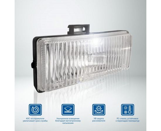 Противотуманные фары Goodyear GY-FL-01C галогенные, универсальные, с лампами, прямоугольные GY019007 – изображение 5