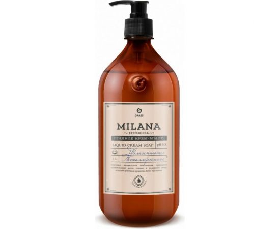 Увлажняющее жидкое крем-мыло Grass Milana Professional флакон 1000 мл 125645 