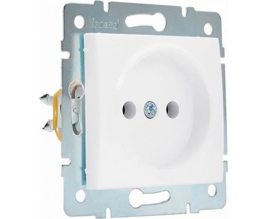 Розетка Lezard KARINA б/ з ПБТ белая 707-0288-121В 