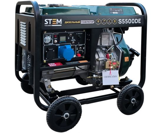 Дизельный генератор STEM Techno s5500de (5,5кв, электростартер, дисплей, подогрев) ГЕН018 
