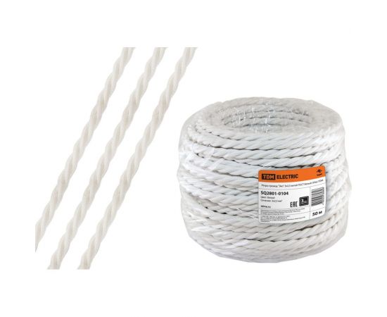 Ретро провод TDM ""Эко"" 3x2,5 витой ГОСТ белый 50м SQ2801-0104 