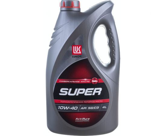 Моторное масло Лукойл Супер полусинтетическое, SAE 10W-40, API SG/CD, 4 л 19192 
