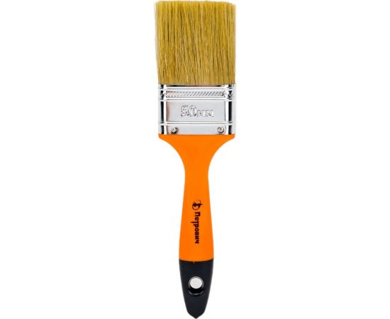 Плоская кисть Петрович 50 мм, смешанная щетина, пластиковая рукоятка 4100002369 