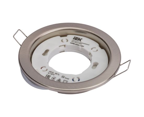 Встраиваемый светильник IEK под лампу GX53, хром матовый LUVB0-GX53 -1-K27 