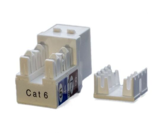 Вставка Keystone Hyperline KJ9-8P8C-C6-90-WH Jack RJ-45(8P8C), категория 6, белая 432594 – изображение 2