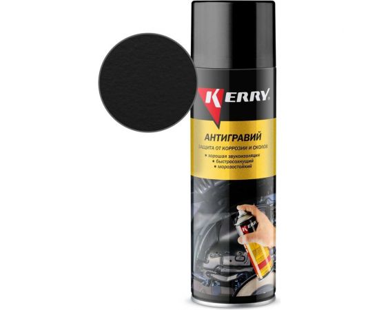Антигравий - защита от коррозии и сколов KERRY черный, аэрозоль 650 мл. 11604787 – изображение 2