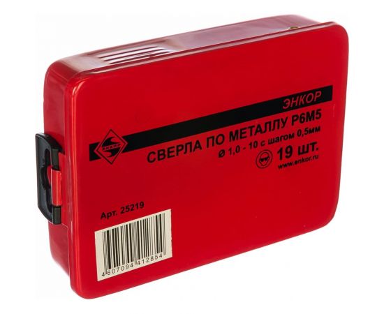 Набор сверл по металлу P6M5 19 шт Энкор 25219 – изображение 3