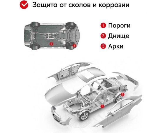 Антигравий - защита от коррозии и сколов KERRY черный, аэрозоль 650 мл. 11604787 – изображение 3