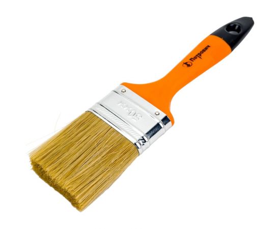 Плоская кисть Петрович 50 мм, смешанная щетина, пластиковая рукоятка 4100002369 – изображение 3