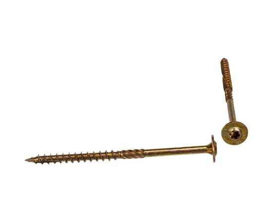 Саморез по дереву HIMTEX проф. желт. тарельчатая голова Torx 30 6x100 50 шт. 06100Wh – изображение 3