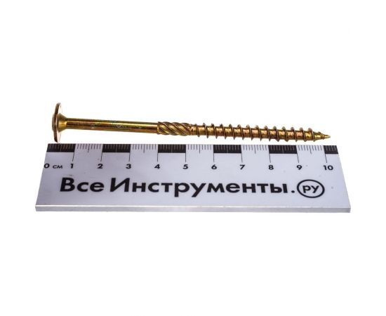 Саморез по дереву HIMTEX проф. желт. тарельчатая голова Torx 30 6x100 50 шт. 06100Wh – изображение 4