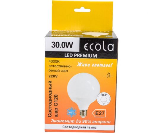 Светодиодная лампа Ecola globe LED Premium 30,0W G120 220V E27 4000K 320 шар композит 170x120 K7LV30ELC – изображение 5