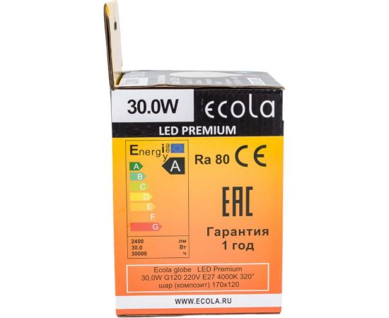 Светодиодная лампа Ecola globe LED Premium 30,0W G120 220V E27 4000K 320 шар композит 170x120 K7LV30ELC – изображение 7