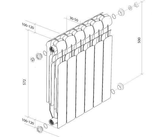 Радиатор ROYAL THERMO Indigo Super+ 500 - 12 секций НС-1274312 – изображение 10