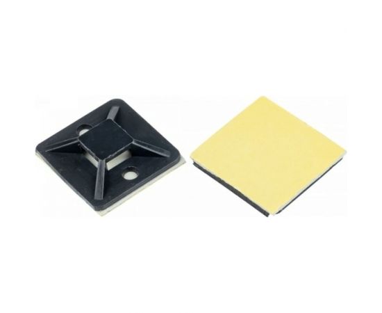 Самоклеящаяся площадка для хомутов duwi 25х25 мм, черная, упаковка 10 шт. 30208 7 