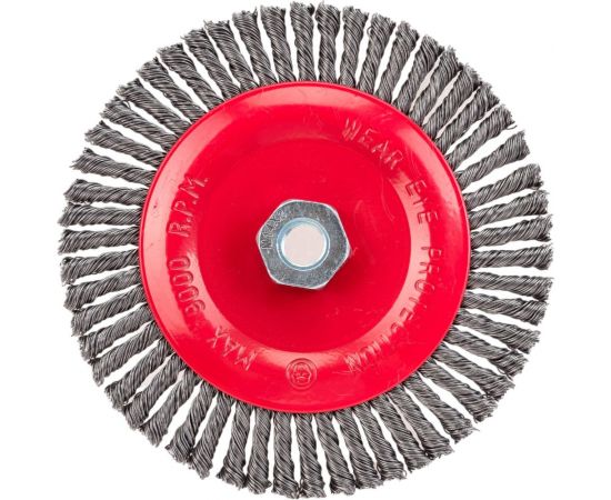 Щетка-крацовка дисковая, плетенная стальная проволока, 150 мм, М14 GROSSMEISTER 021128003 
