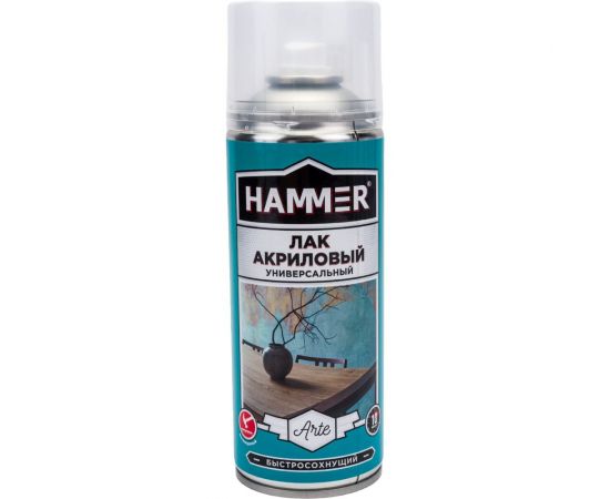 Акриловый лак Hammer глянцевый, аэрозольный, 0.23 кг, 0.52 л ЭК000140404 
