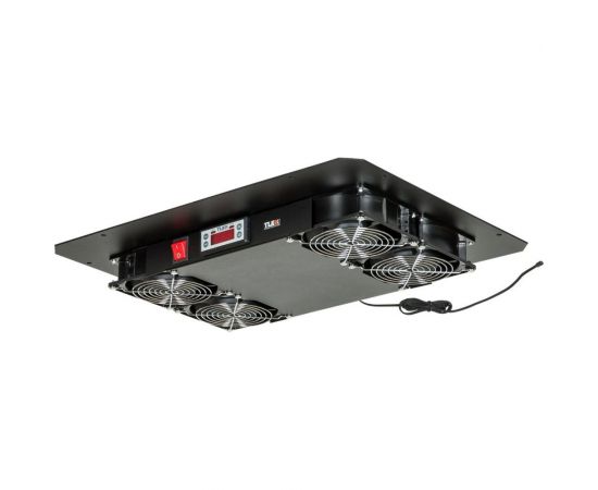 Вентиляторный блок TLK, на 4 вентилятора с терморегулятором и датчиком, BK TLК-FAN4-TERM-BK 