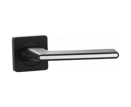 Алюминиевая дверная ручка Вантаж черный/белый глянец V51BL-2 AL 