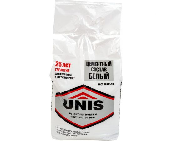 Цемент UNIS белый, 5 кг 24645 