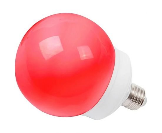 Светодиодная лампа-шар для украшения NEON-NIGHT диаметр 100 мм цоколь e27 12 LED 2Вт красная 405-132 