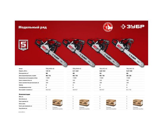 Бензопила Зубр ПБЦ-М52-45 – изображение 14