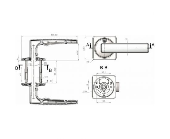 Дверная ручка на фланце CRIT РФ-К73 Чб 05500 – изображение 2