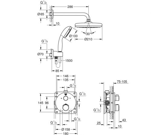 Набор для комплектации душа GROHE Grohtherm 34727000 – изображение 2