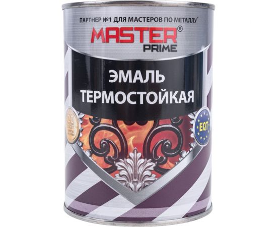 Термостойкая эмаль Master Prime черный, 0.8 кг 4300005510 – изображение 2