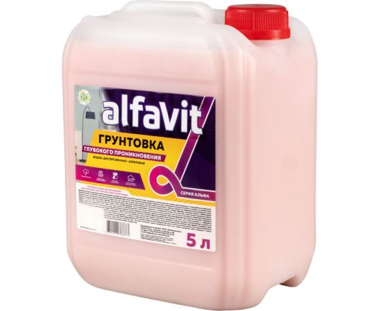 Грунтовка глубокого проникновения KRAFOR серия Альфа для наружных и внутренних работ, 5 л 129826 – изображение 2
