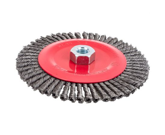 Щетка-крацовка дисковая, плетенная стальная проволока, 150 мм, М14 GROSSMEISTER 021128003 – изображение 3