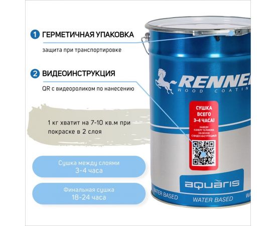 Интерьерная лазурь для дерева RENNER YM M349 R363 1 кг 1-363 – изображение 4