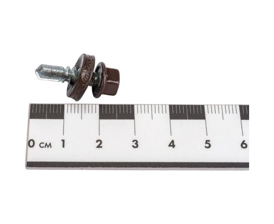 Саморез Невский Крепеж КР RAL 8017 коричневый, св., 5,5x19, 32 шт. 931422 – изображение 4