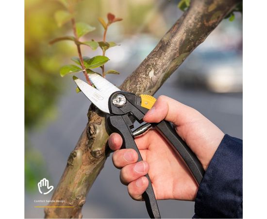 Секатор для цветов DELI DL580101 200 мм, сталь 55С, термообработаная поверхность, полипропиленовая ручка 98489 – изображение 6