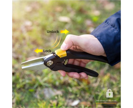 Секатор для цветов DELI DL580101 200 мм, сталь 55С, термообработаная поверхность, полипропиленовая ручка 98489 – изображение 9