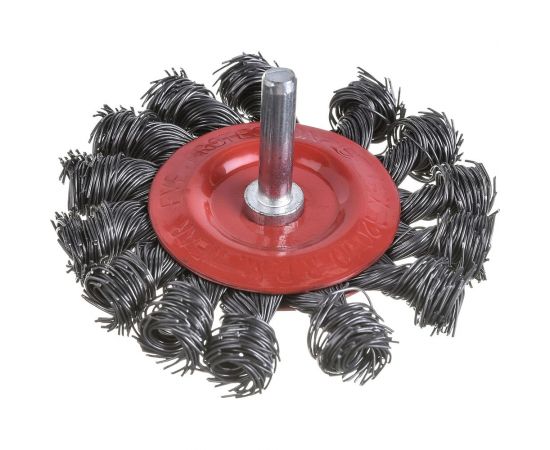 Щетка металлическая со шпилькой крученая тарелка 75 мм для дрели ON 20-02-375 
